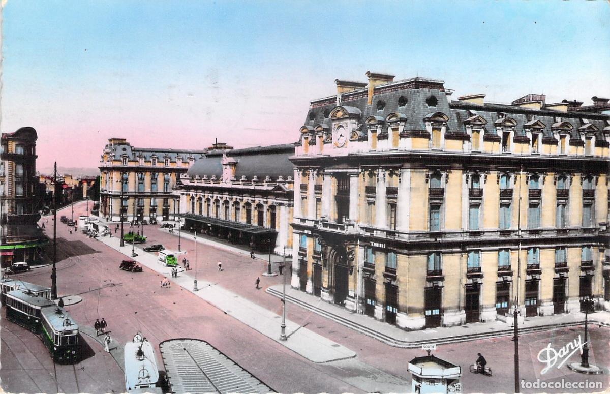 Postcards: Postal Bordeaux Gare Saint-Jean Francia Estaci&oacute;n de Tren Arquitectura 1930s