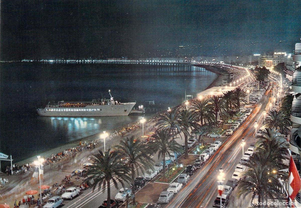 Cartes Postales: Postal Niza de Noche, Iluminaciones en la Costa Azul, Paseo Mar&iacute;timo