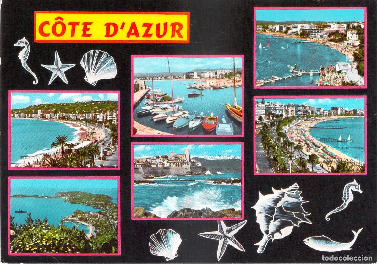 Postcards: Postal C&Ocirc;TE D'AZUR, Francia, Vistas M&uacute;ltiples, Playas y Paisajes Costeros