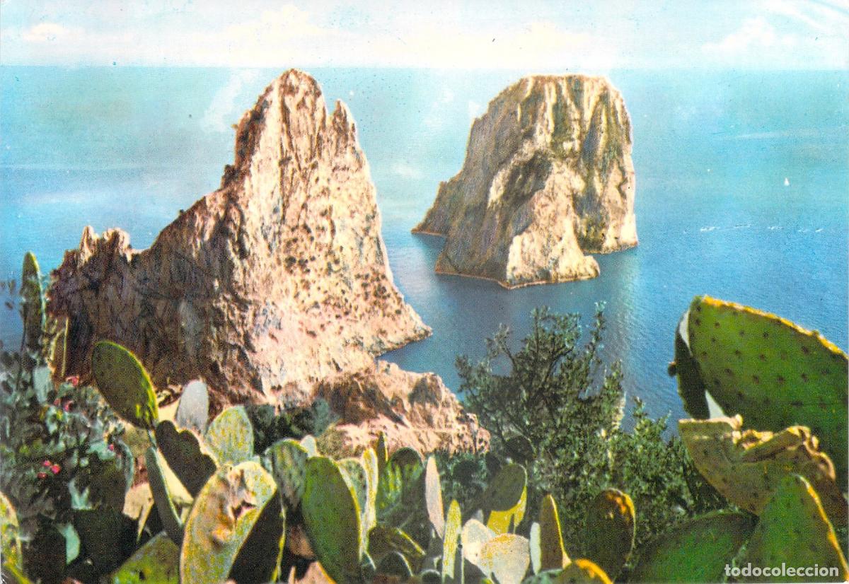 Postkarten: Postal Faraglioni de Capri, Formaciones Rocosas Marinas, Costa Italiana