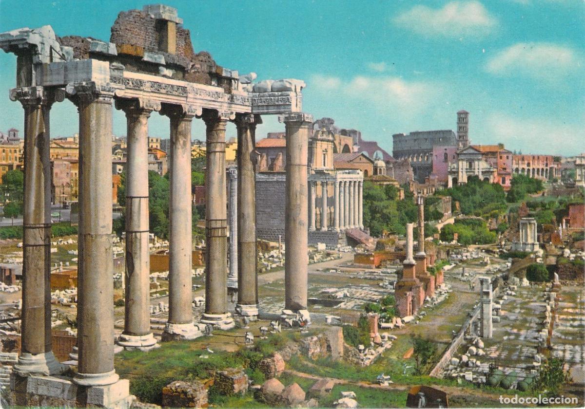 Postkarten: Postal del Foro Romano en Roma, Italia - Panorama de Ruinas Antiguas