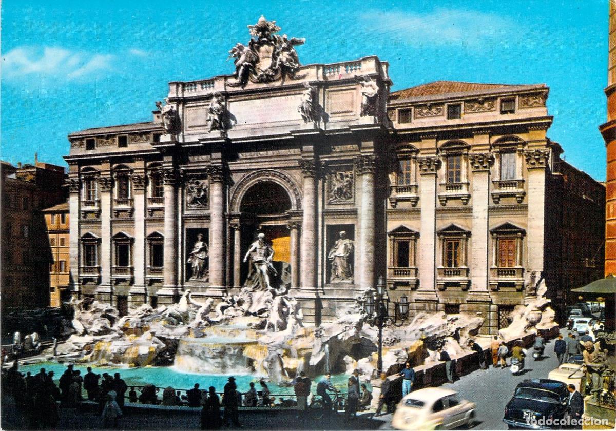 Postkarten: Postal Roma, Italia - Vista panor&aacute;mica de la Fontana di Trevi, Ektachrome