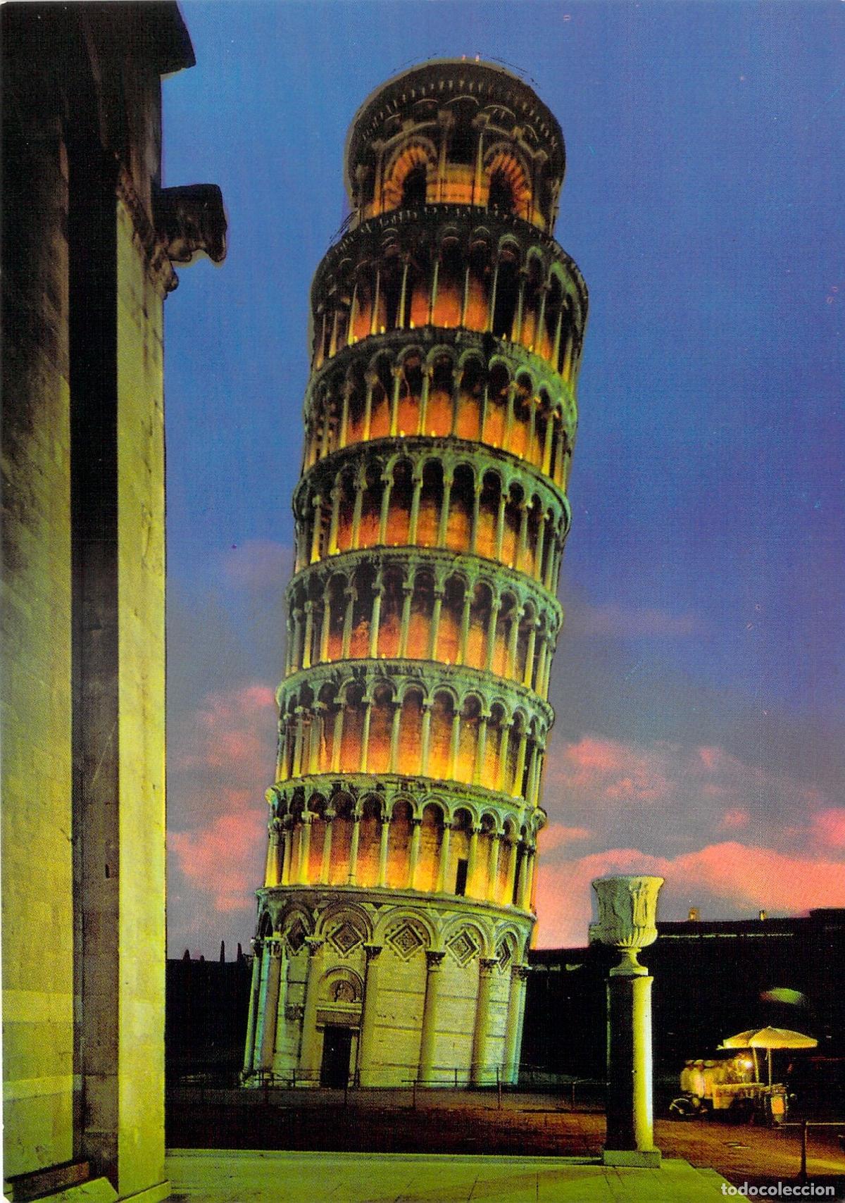 Postkarten: Postal Pisa Italia - Torre Pendente Nocturno de S. Ranieri - Arquitectura