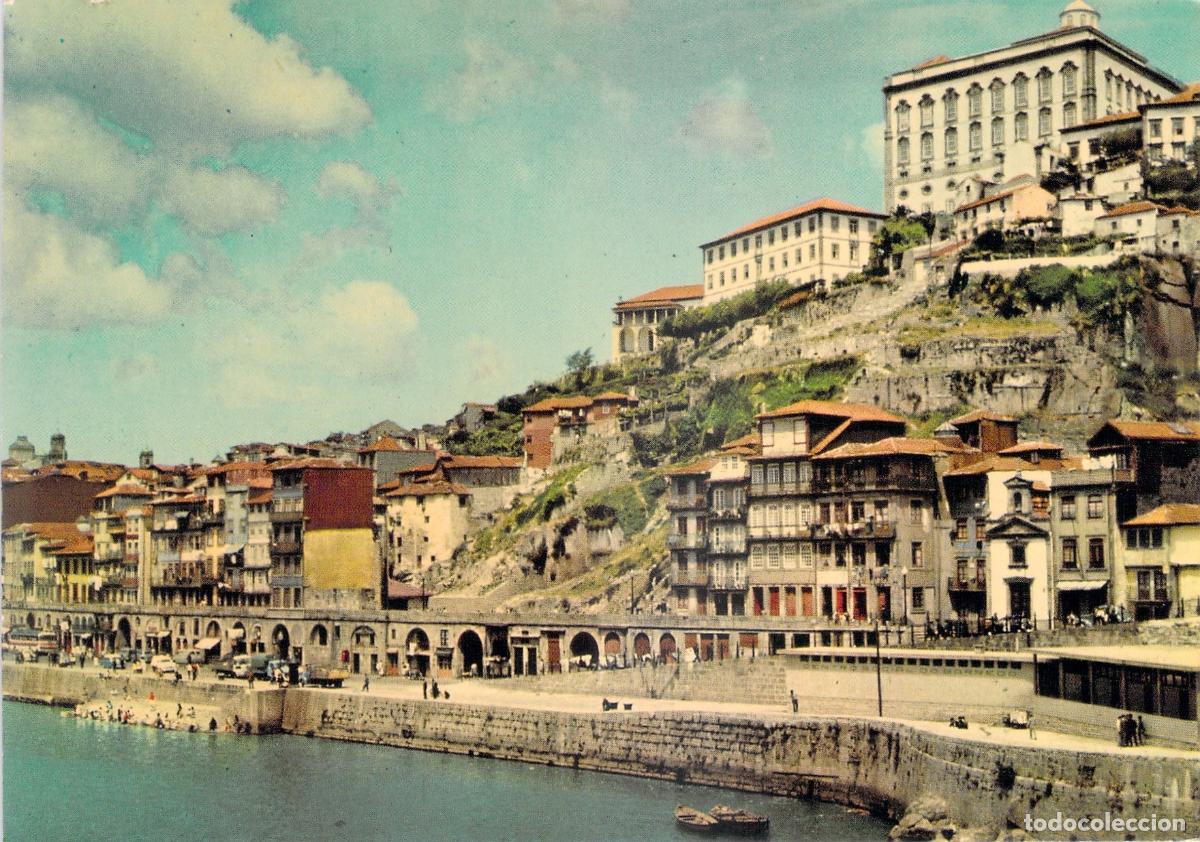 Cartes Postales: Postal Porto: Vista Cais da Ribeira y R&iacute;o Duero, Casas Tradicionales Portugal