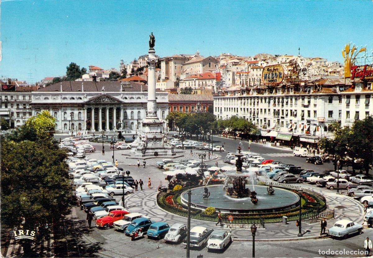 Postkarten: Postal Lisboa, Vista Panor&aacute;mica Plaza Rossio y Columna D. Pedro IV
