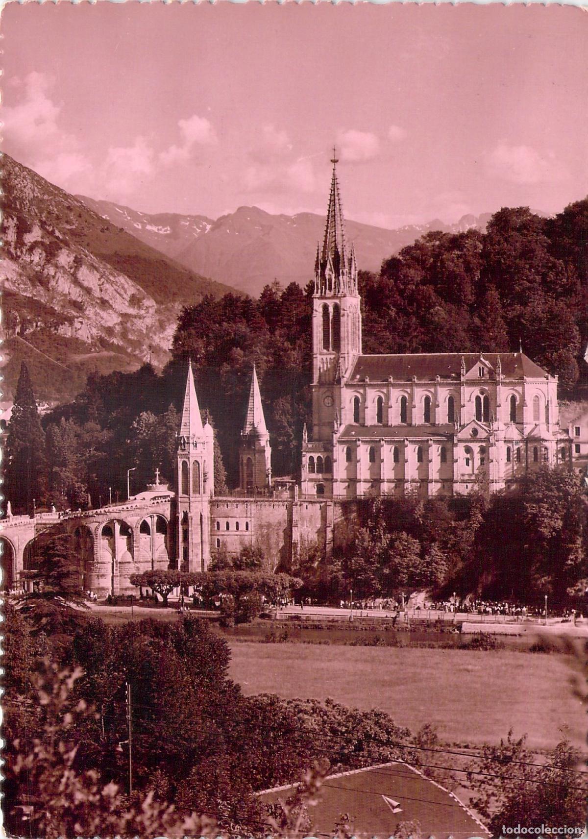 Cartes Postales: Postal de Lourdes Bas&iacute;lica y los Altos Pirineos, Fotograf&iacute;a Veritable