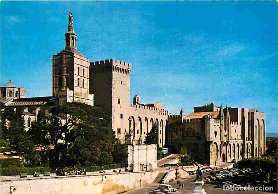 Postales: Francia - 84 - Avignon - Notre-Dame des Doms et le Palais des Papes - Tour de la Campane et Porte No