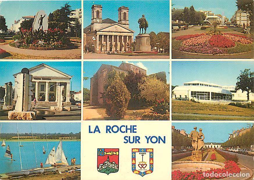 Postales: Francia - 85 - La Roche sur Yon - Multivues - Blasons - Flamme Postale de les Sables d'Olonne - CPM