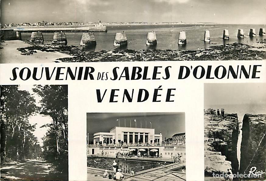Postales: Francia - 85 - Les Sables d'Olonne - Multivues - CPSM grand format - Voir Timbre - Etat pli visible