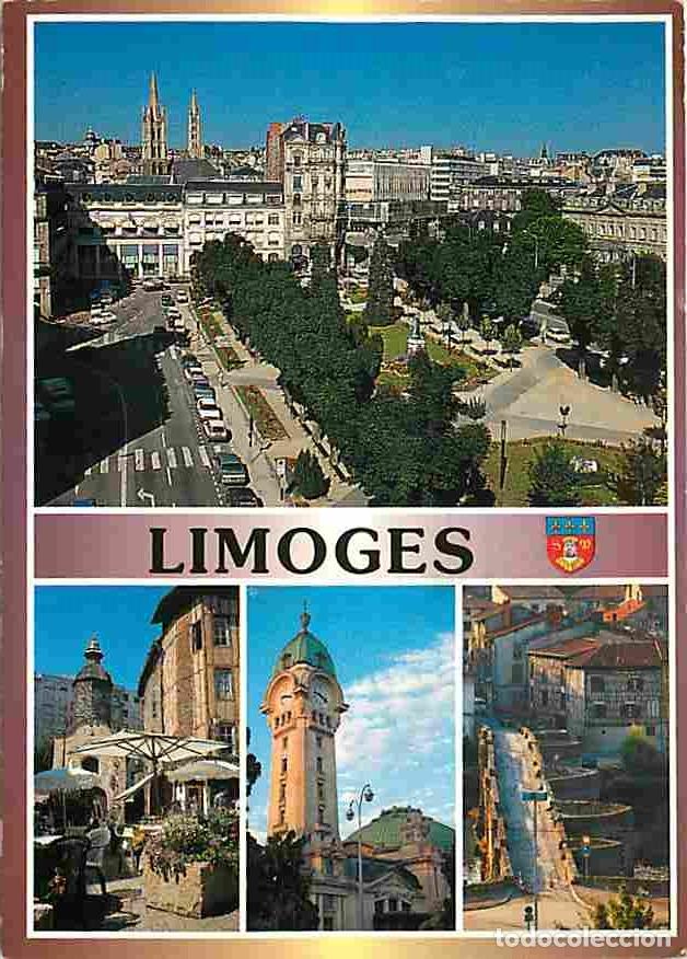 Postcards: Francia - 87 - Limoges - Multivues - Automobiles - Blasons - Flamme Postale A Renoir Limoges - CPM -