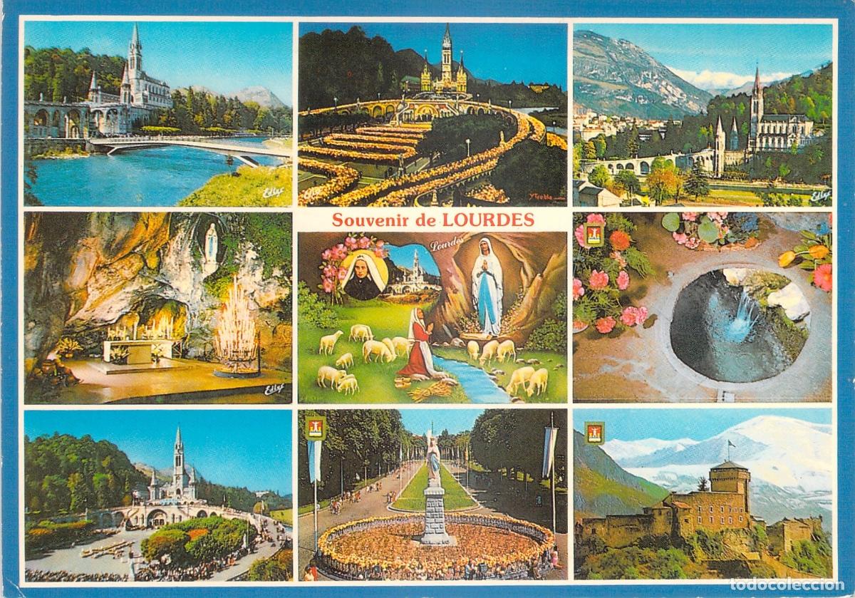 Postkarten: Postal Multivista de Lourdes, Francia - Santuario y Gruta de la Aparici&oacute;n