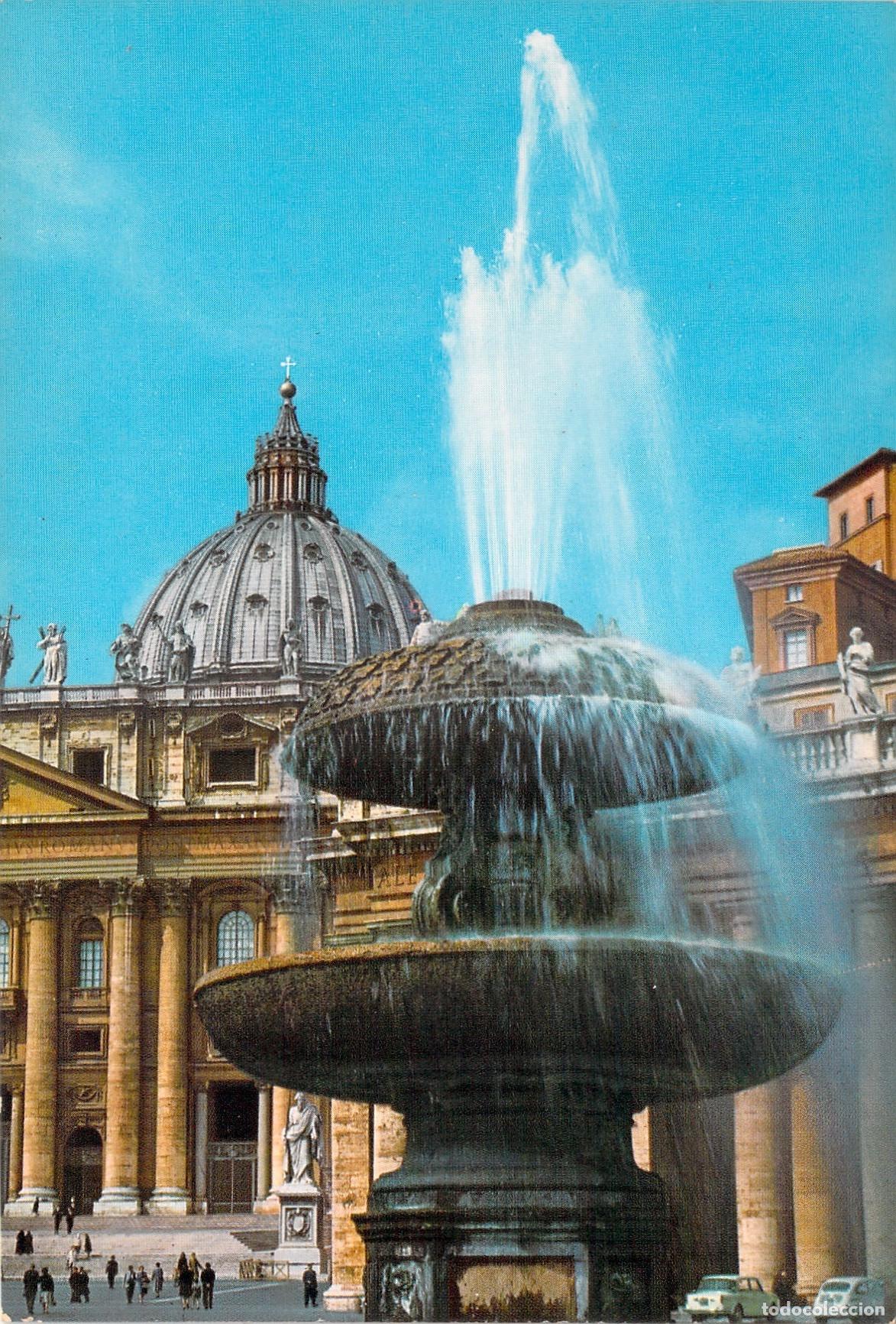 Postkarten: Postal de Roma. Fuente y C&uacute;pula de San Pedro, Ciudad del Vaticano, Italia