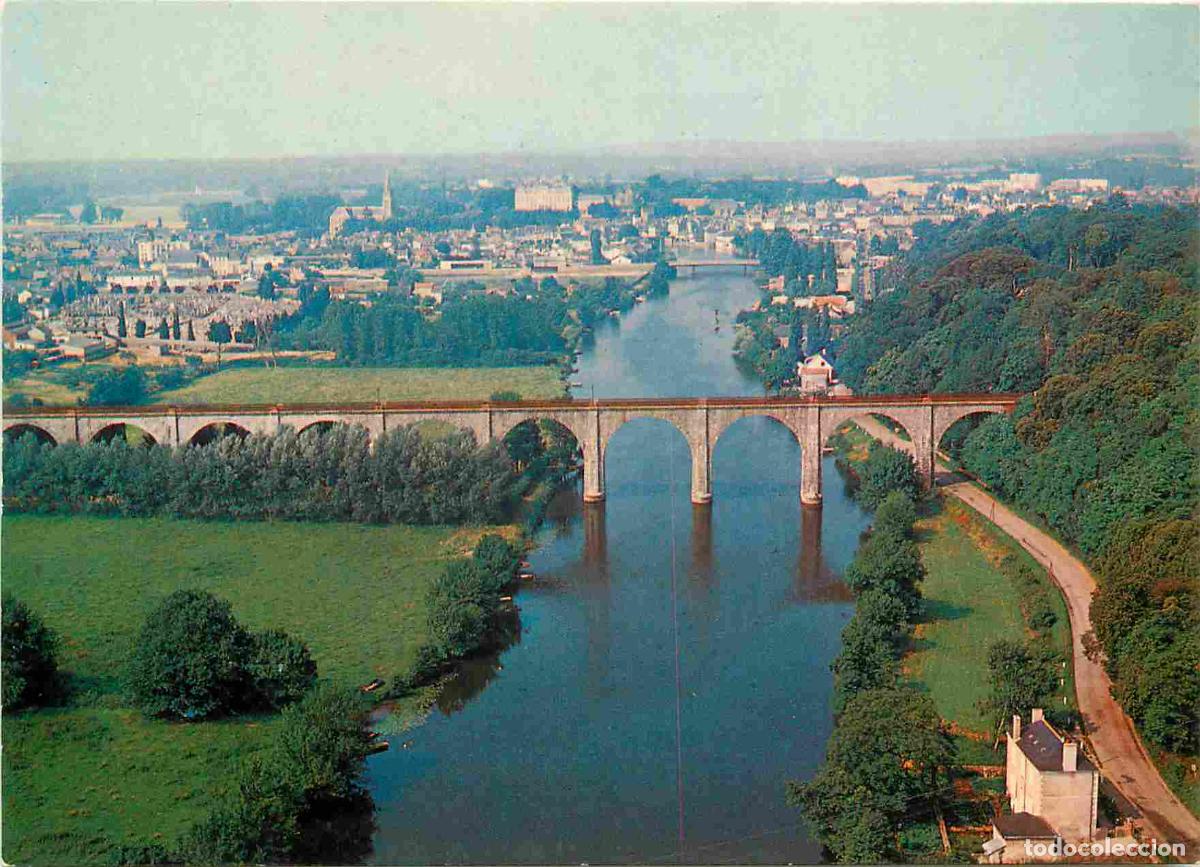 Postales: Francia - 72 - Sable sur Sarthe - Le Viaduc et vue g&eacute;nerale a&eacute;rienne - CPM - Voir Scans Recto-Verso