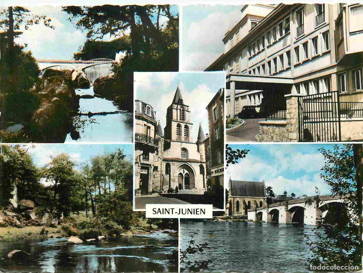 Postales: Francia - 87 - Saint Junien - Multivues - Mention Photographie V&eacute;ritable - Carte dentel&eacute;e - CPSM gra