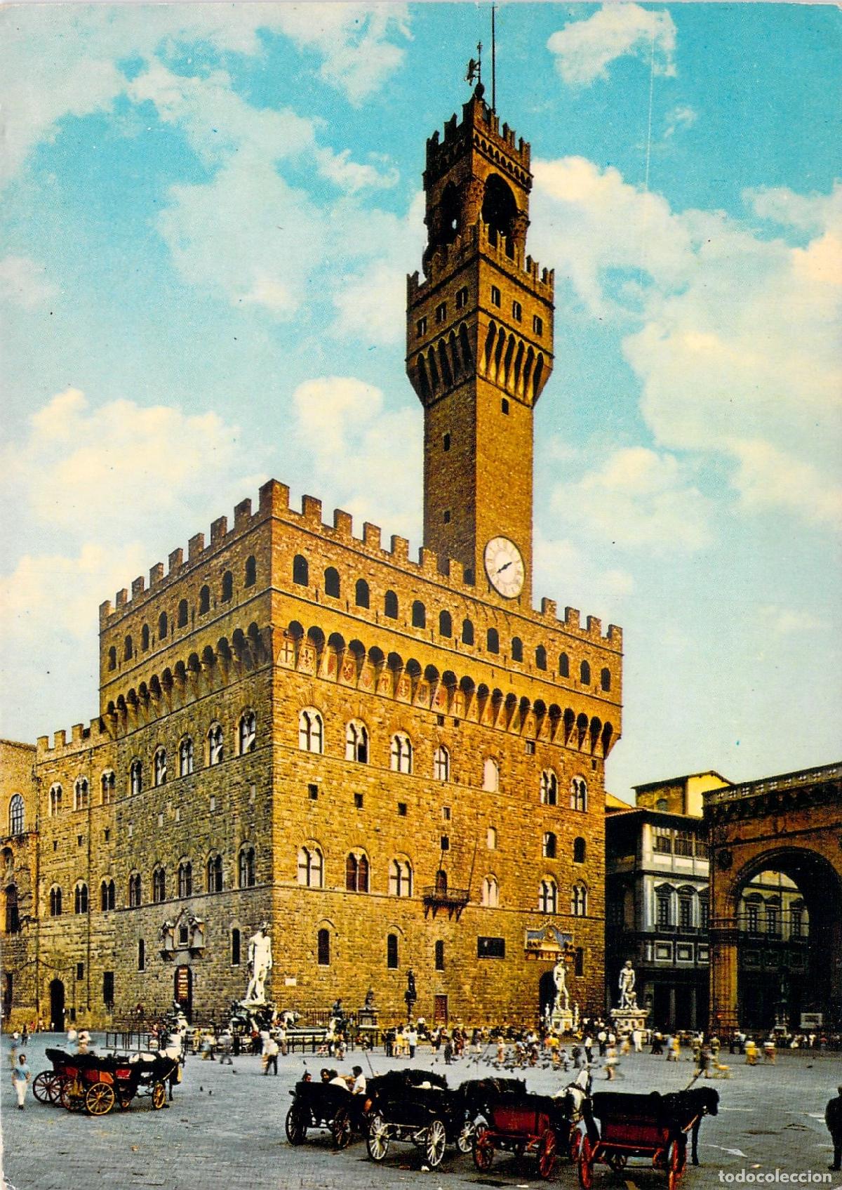 Postkarten: Postal Florencia Italia - Palazzo Vecchio y Piazza Signoria - Arte y Viaje