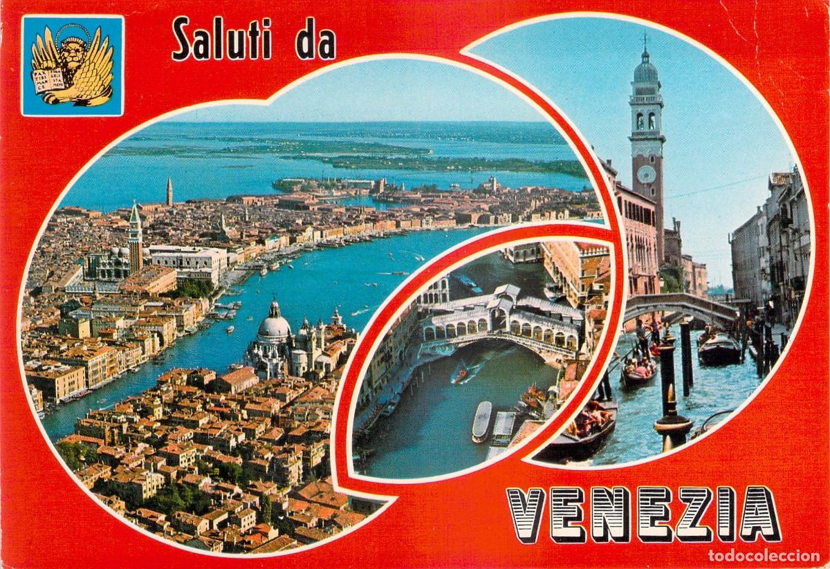 Postkarten: Postal Venecia Italia Canal Grande Puente Rialto Collage Rotalcolor