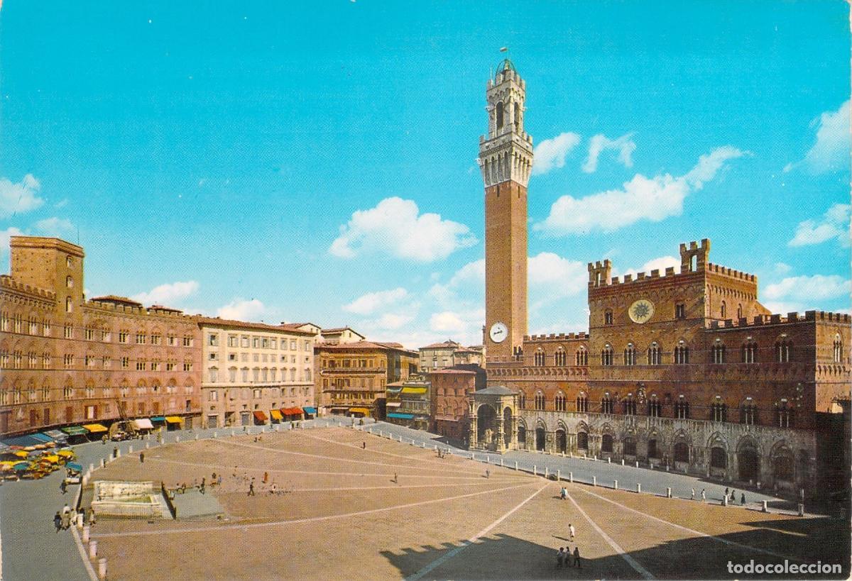 Postales: Postal Siena Italia - Piazza del Campo y Torre del Mangia, R.I.S.