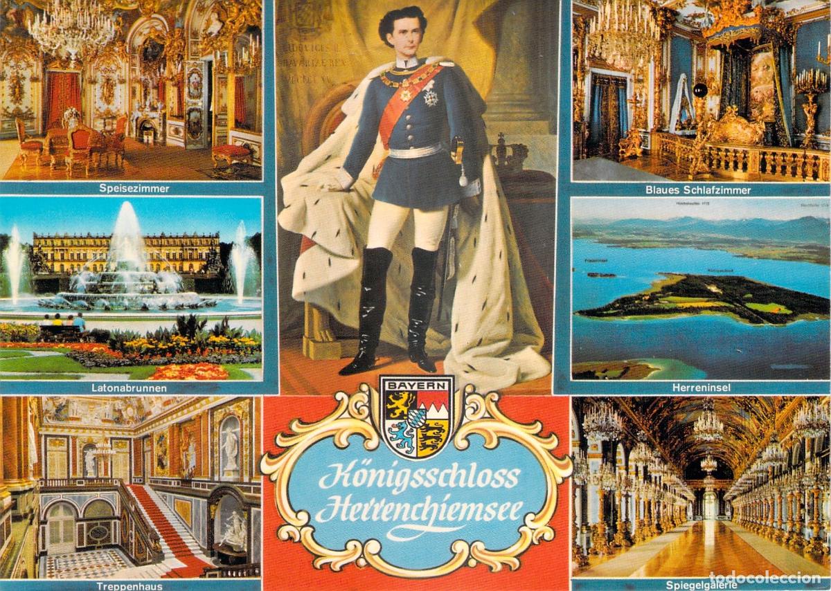 Postais: Postal del Palacio Real Herrenchiemsee, Luis II, Chiemsee, Baviera, Alemania