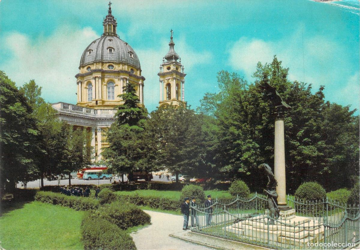 Postais: Postal Torino, Bas&iacute;lica de Superga 672m, Monumento, Piamonte, Italia
