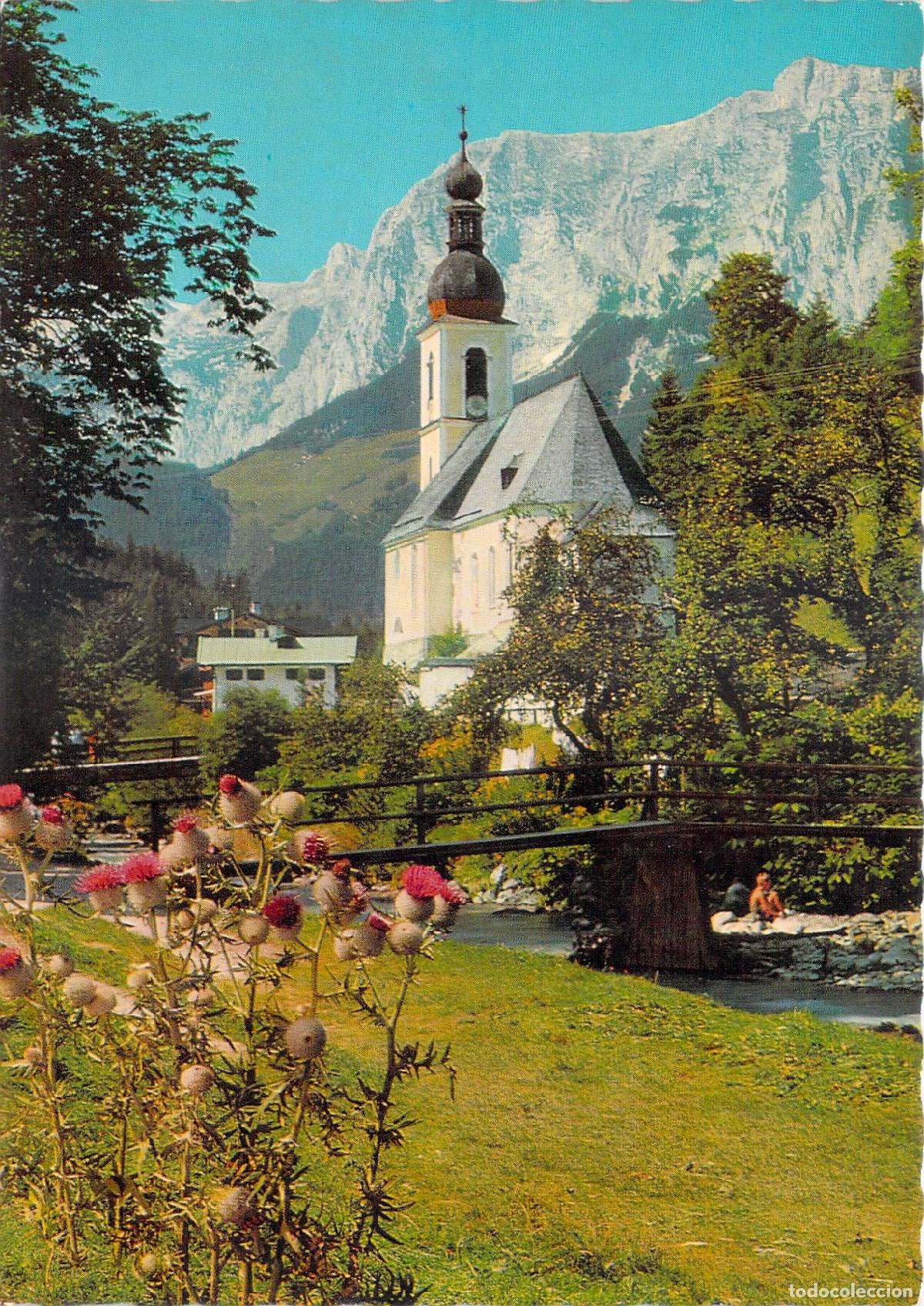 Cartoline: Postal Ramsau con Reiteralpe, Iglesia St. Sebastian, Alpes B&aacute;varos, Alemania