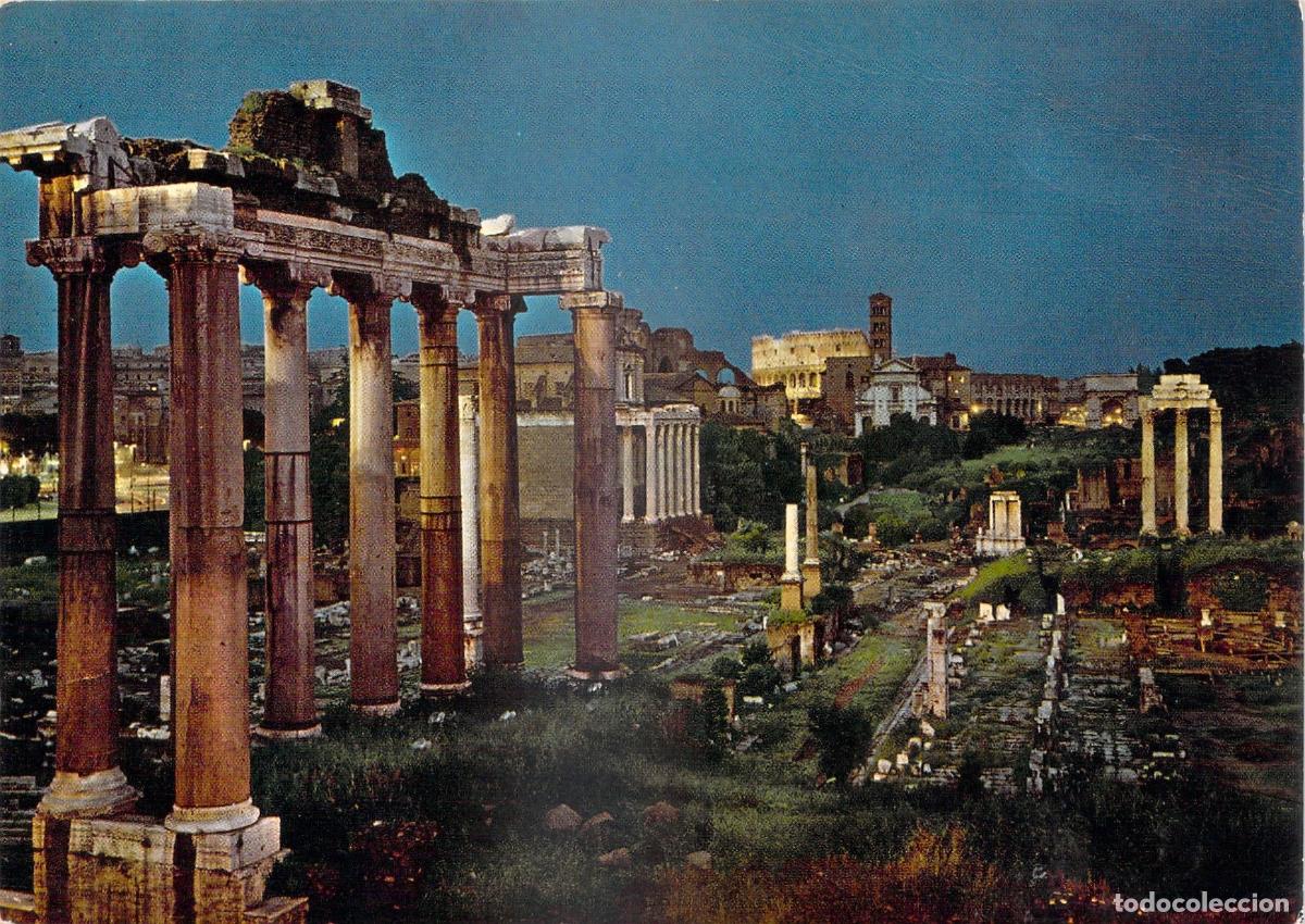 Postkarten: Postal de Roma - Ruinas del Foro Romano al Atardecer, Italia