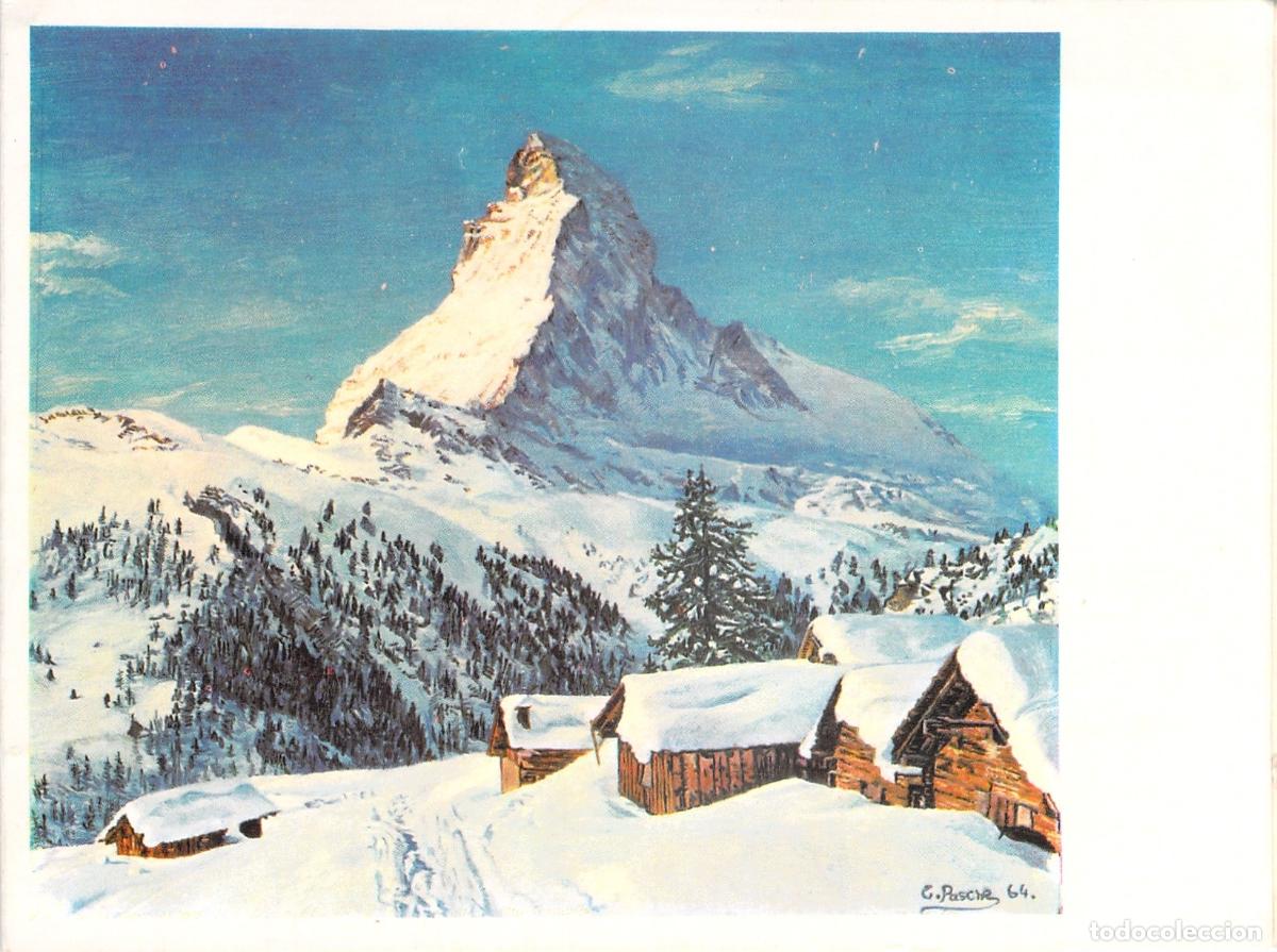 Postkarten: Postal Matterhorn Suiza Arte G. Pasche Invierno Paisaje Alpino Pintura