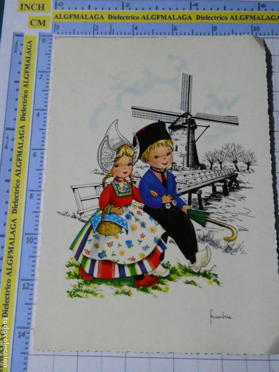 Postkarten: POSTAL DE HOLANDA PA&Iacute;SES BAJOS. TIPISMO DIBUJO NI&Ntilde;OS MOLINO. 2738
