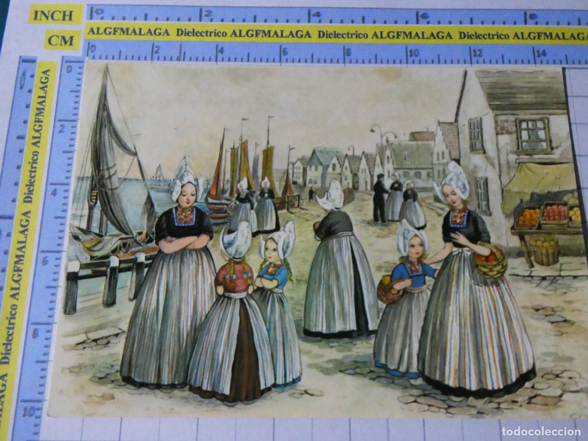 Postales: POSTAL DE HOLANDA PA&Iacute;SES BAJOS. DIBUJO T&Iacute;PICA ESCENA MUJERES NI&Ntilde;AS. 2741