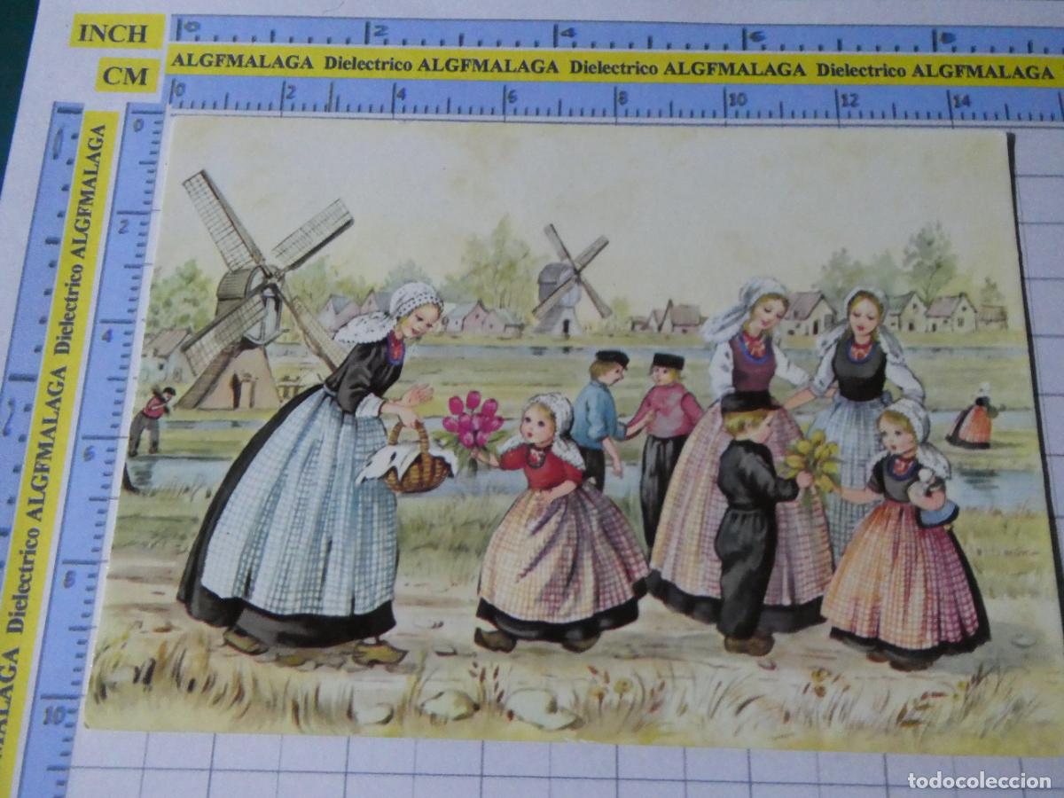 Postais: POSTAL DE HOLANDA PA&Iacute;SES BAJOS. DIBUJO T&Iacute;PICA ESCENA MUJERES NI&Ntilde;AS. 2742