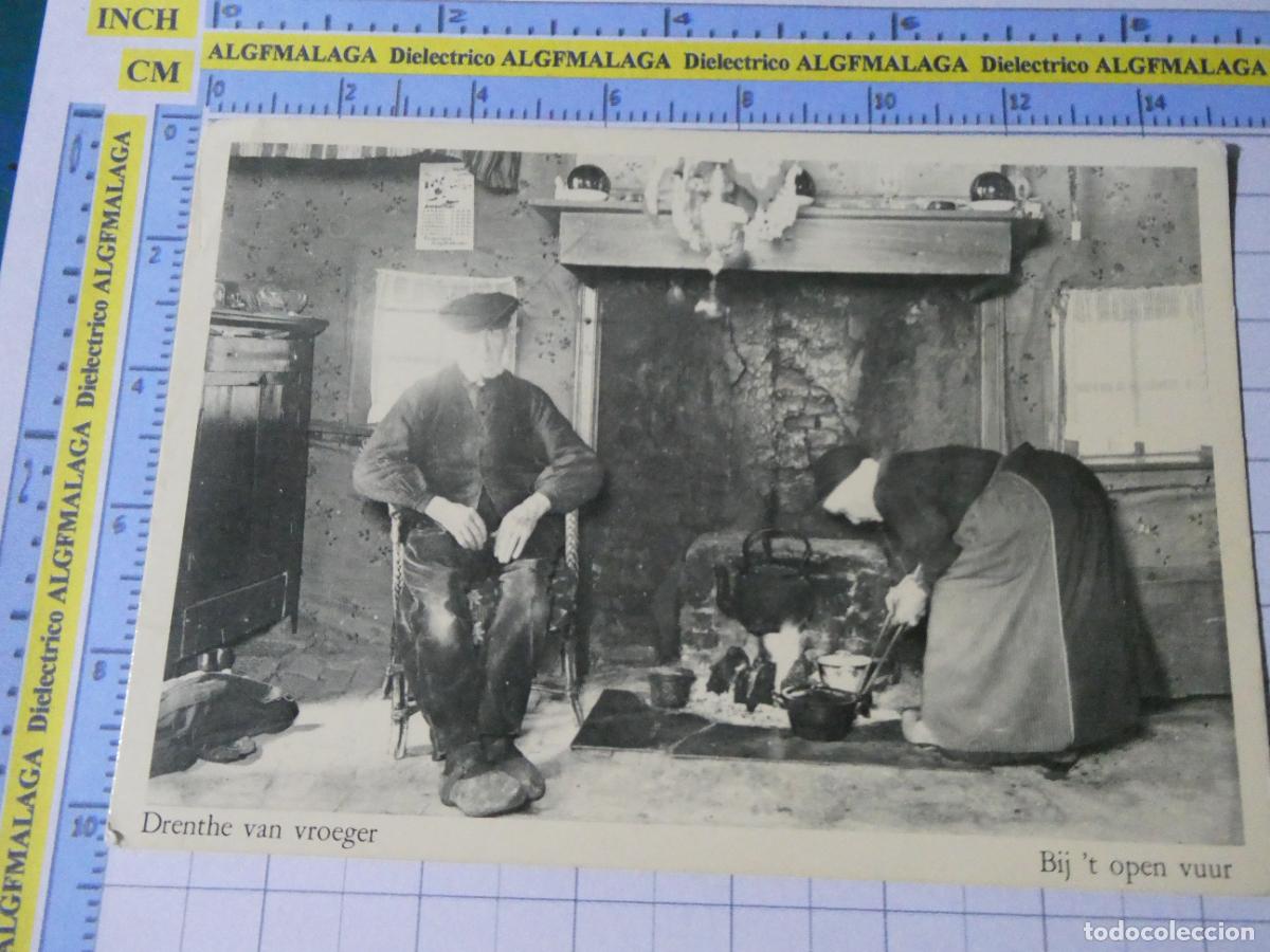 Cartoline: POSTAL DE HOLANDA PA&Iacute;SES BAJOS. FACS&Iacute;MIL A&Ntilde;O 1902. DRENTHE VAN VROEGER BIJ 'T OPEN VUUR COCINA. 2746