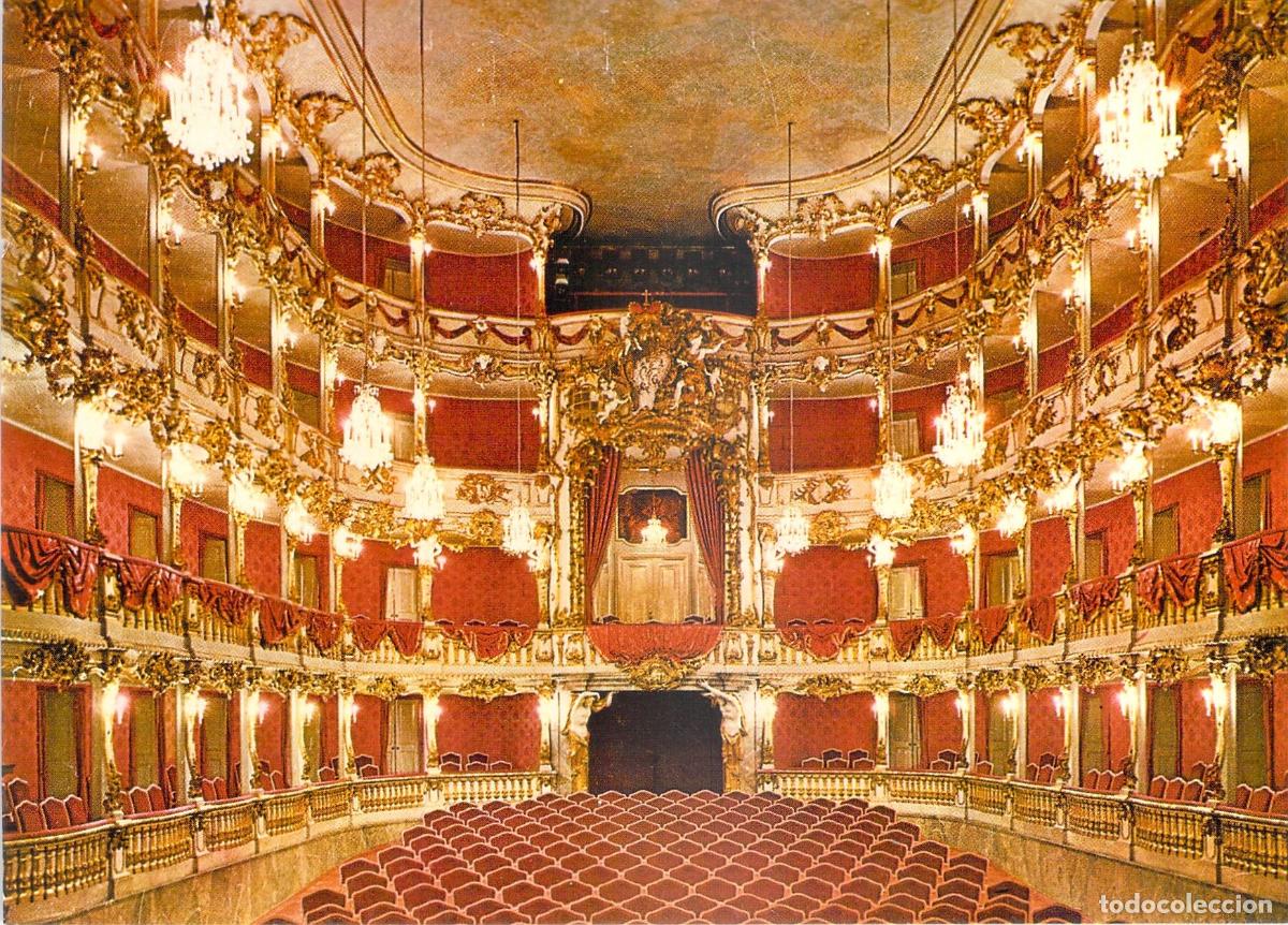Postales: Postal M&uacute;nich Alemania - Interior Teatro Cuvilli&eacute;s (Residenz) - Arquitectura Rococo