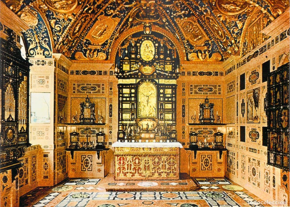 Postkarten: Postal Residenz M&uacute;nich: Interior de la Capilla Rica (Reiche Kapelle) en Baviera.