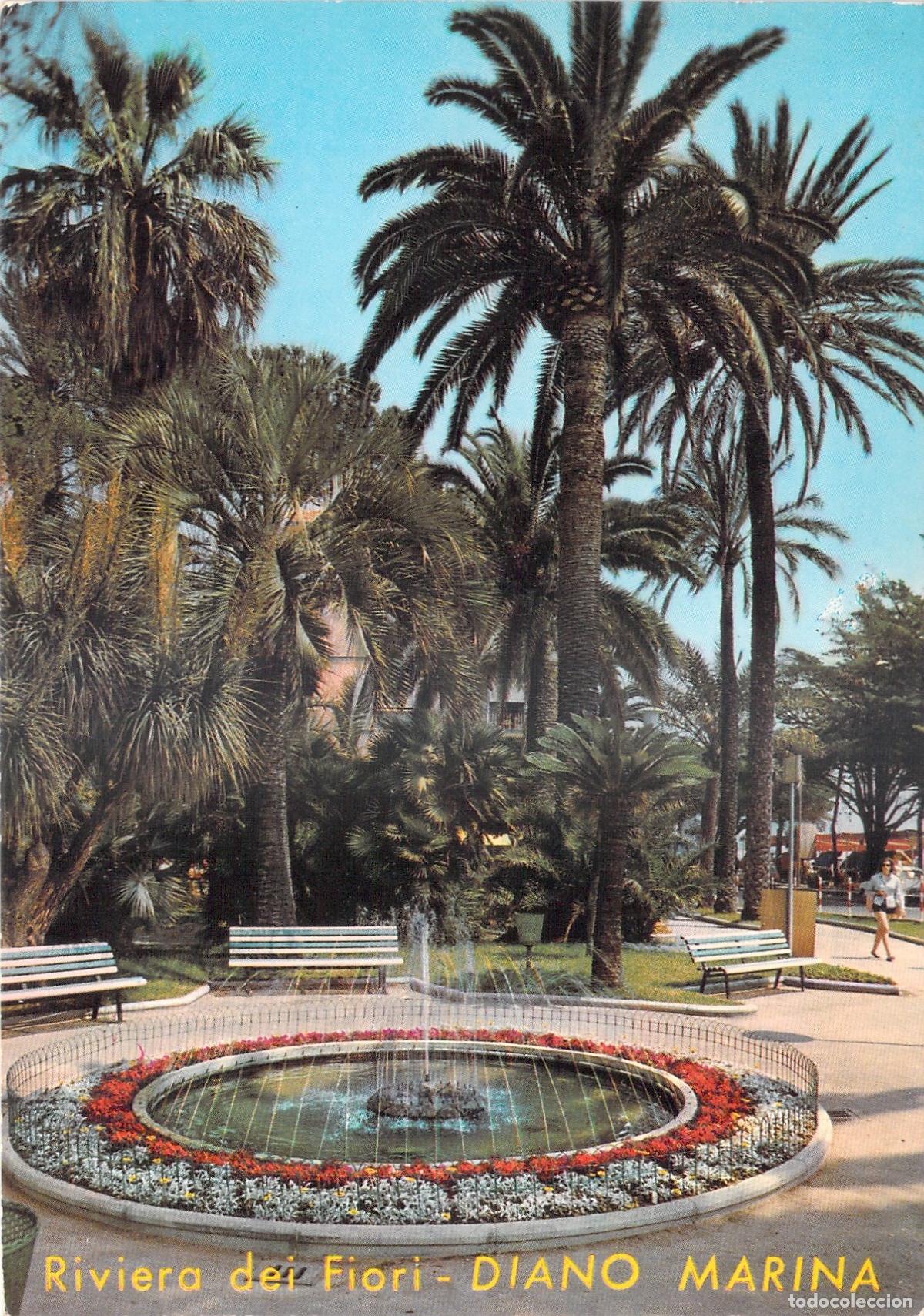 Postkarten: Postal Diano Marina, Riviera dei Fiori, Jardines del Paseo Mar&iacute;timo, Italia