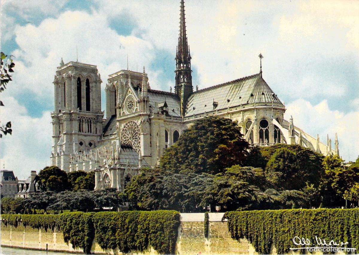 Postales: Postal Par&iacute;s Catedral de Notre Dame Vista Exterior G&oacute;tica de Francia