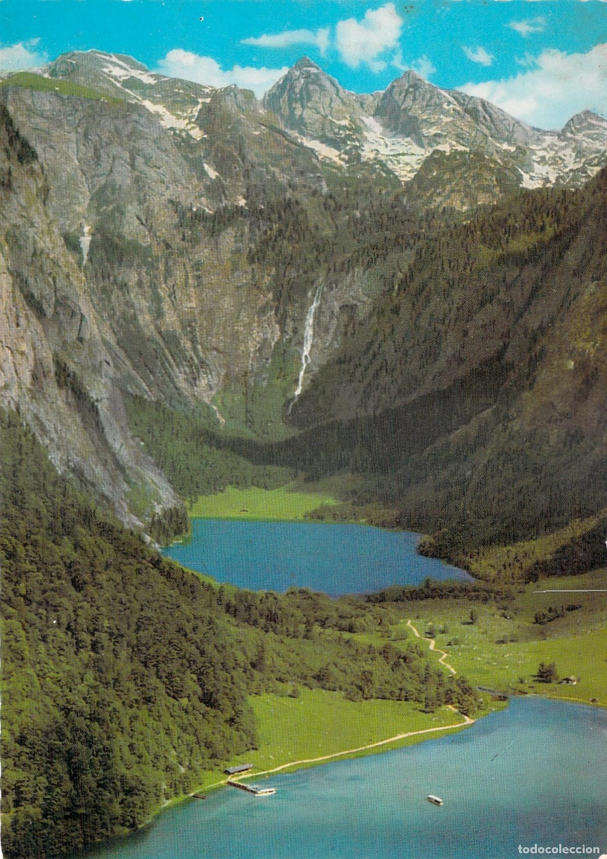 Postkarten: Postal K&ouml;nigssee y Obersee con Alpes Teufelsh&ouml;rner, Baviera, Alemania