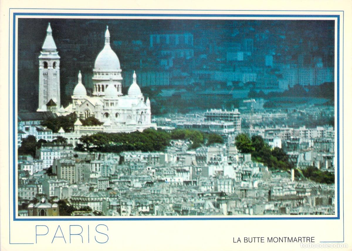 Postcards: Postal Par&iacute;s Sacr&eacute;-C&oelig;ur y Montmartre, Vista Panor&aacute;mica Nocturna o Tormenta