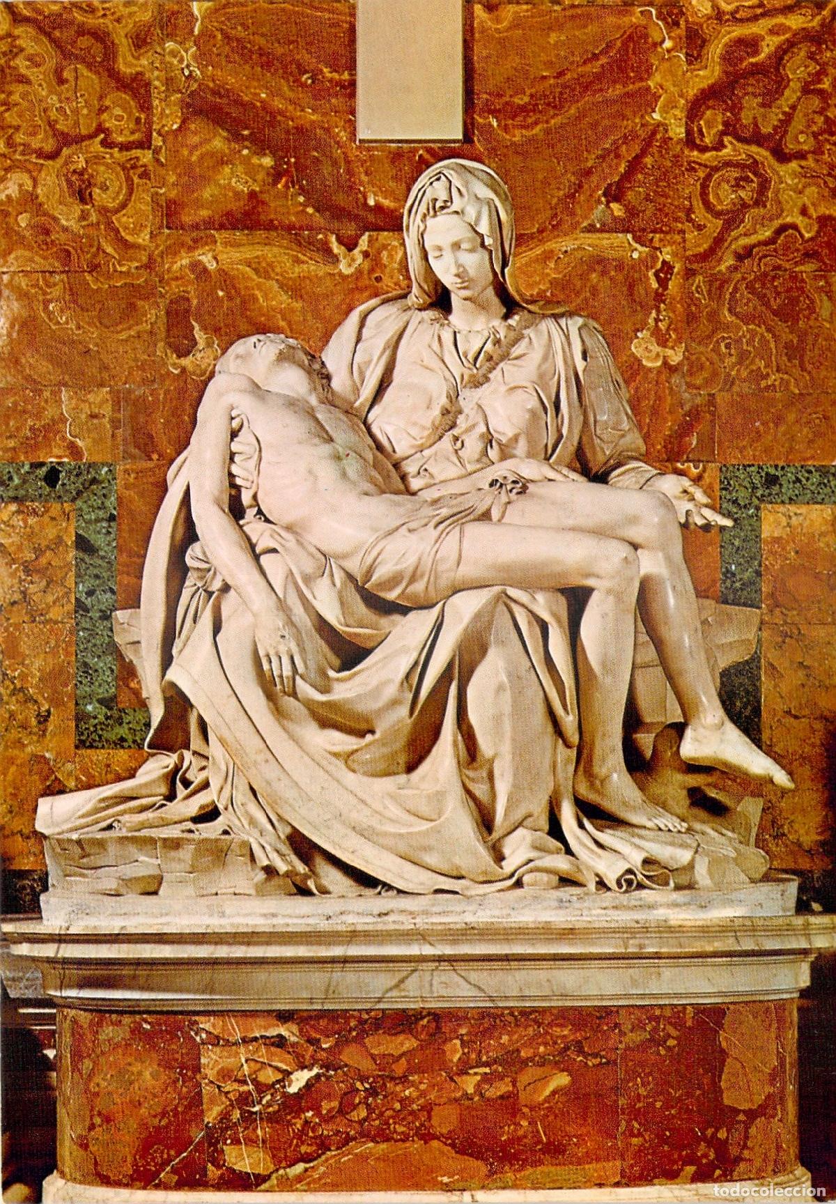 Cartoline: Postal Roma Italia - Escultura La Piedad de Miguel &Aacute;ngel (Michelangelo)