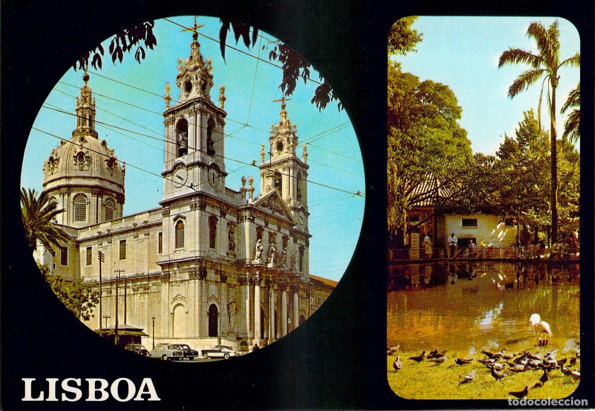 Cartes Postales: Postal Lisboa Portugal, Bas&iacute;lica da Estrela y Lago Jardim da Estrela