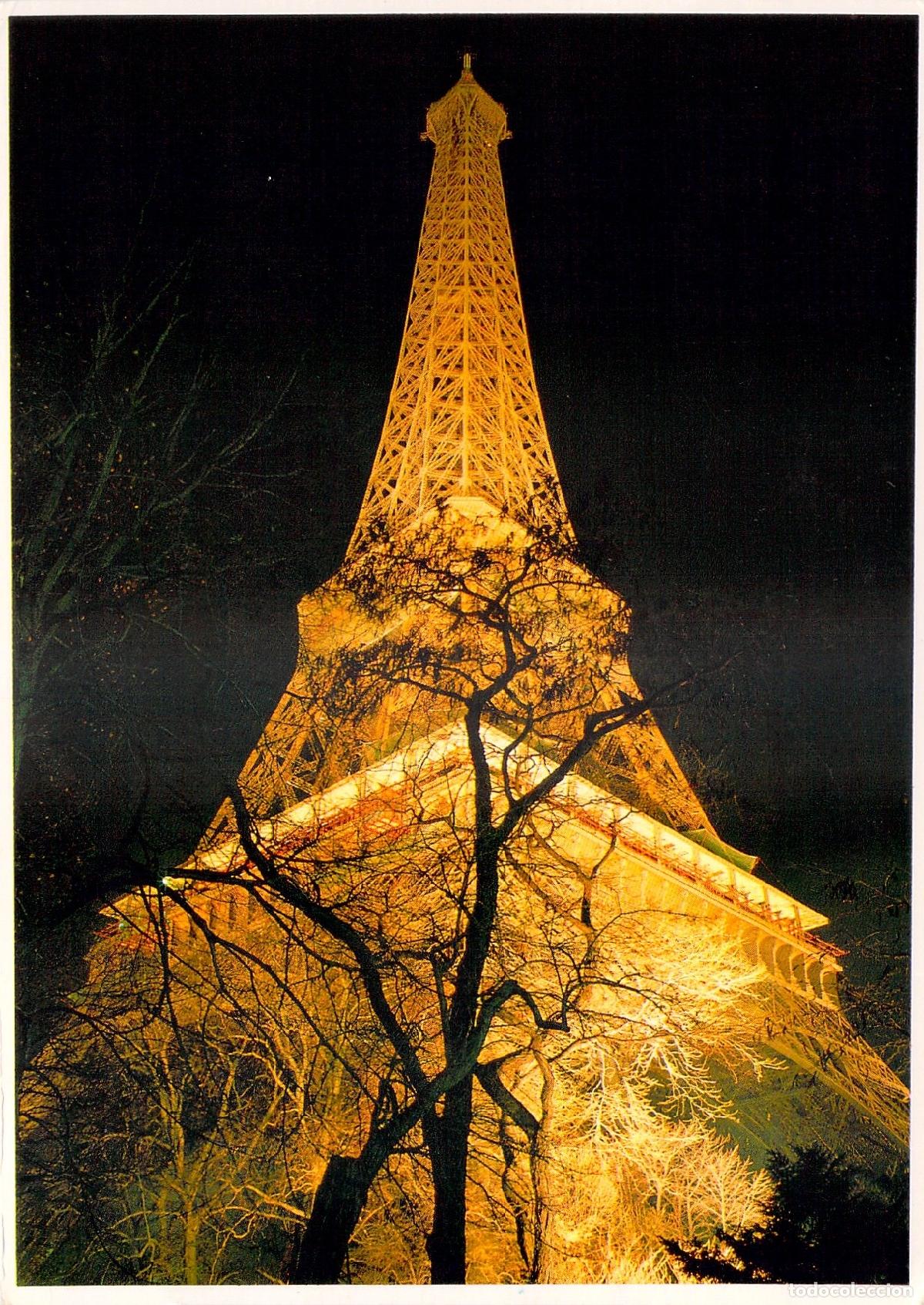 Cartes Postales: Postal Torre Eiffel Iluminada Noche Par&iacute;s Francia Edici&oacute;n Cartolaser