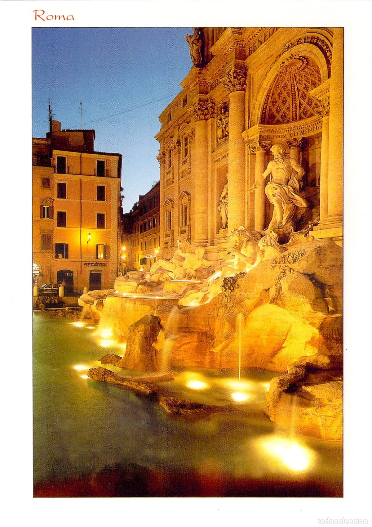 Cartes Postales: Postal Roma Italia - Vista Nocturna de la Famosa Fontana di Trevi