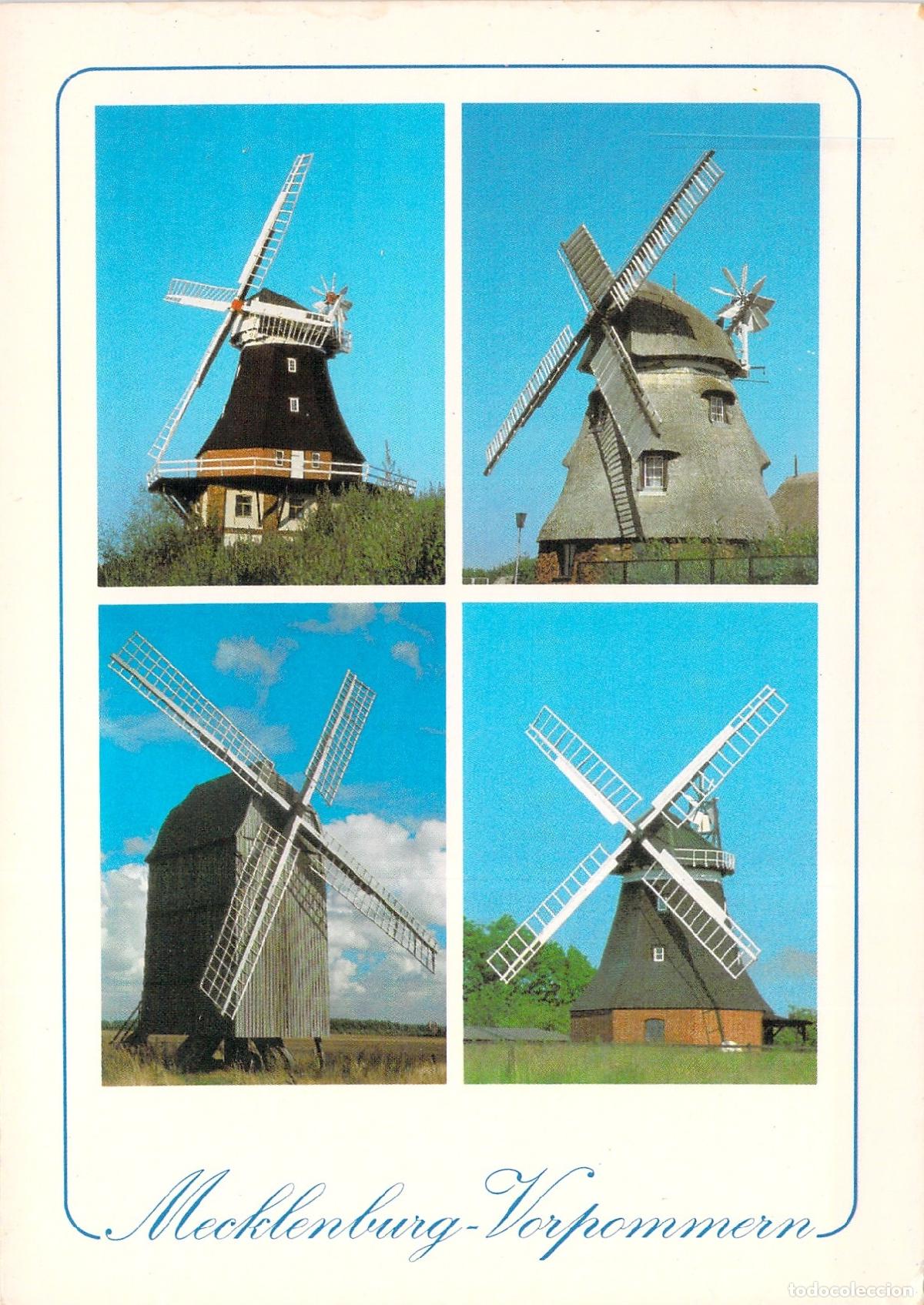 Cartes Postales: Postal Molinos de Viento Mecklenburg-Vorpommern, Alemania, Arquitectura Rural
