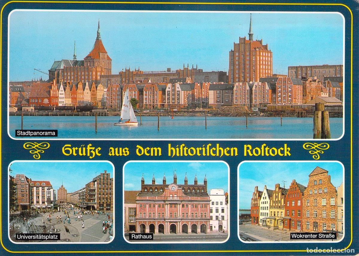 Postales: Postal Rostock Alemania Panor&aacute;mica y Monumentos Hist&oacute;ricos