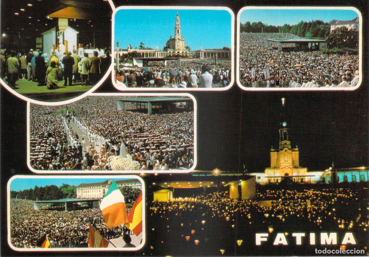 Cartes Postales: Postal F&aacute;tima Portugal Collage Santuario Peregrinaci&oacute;n Multitudes