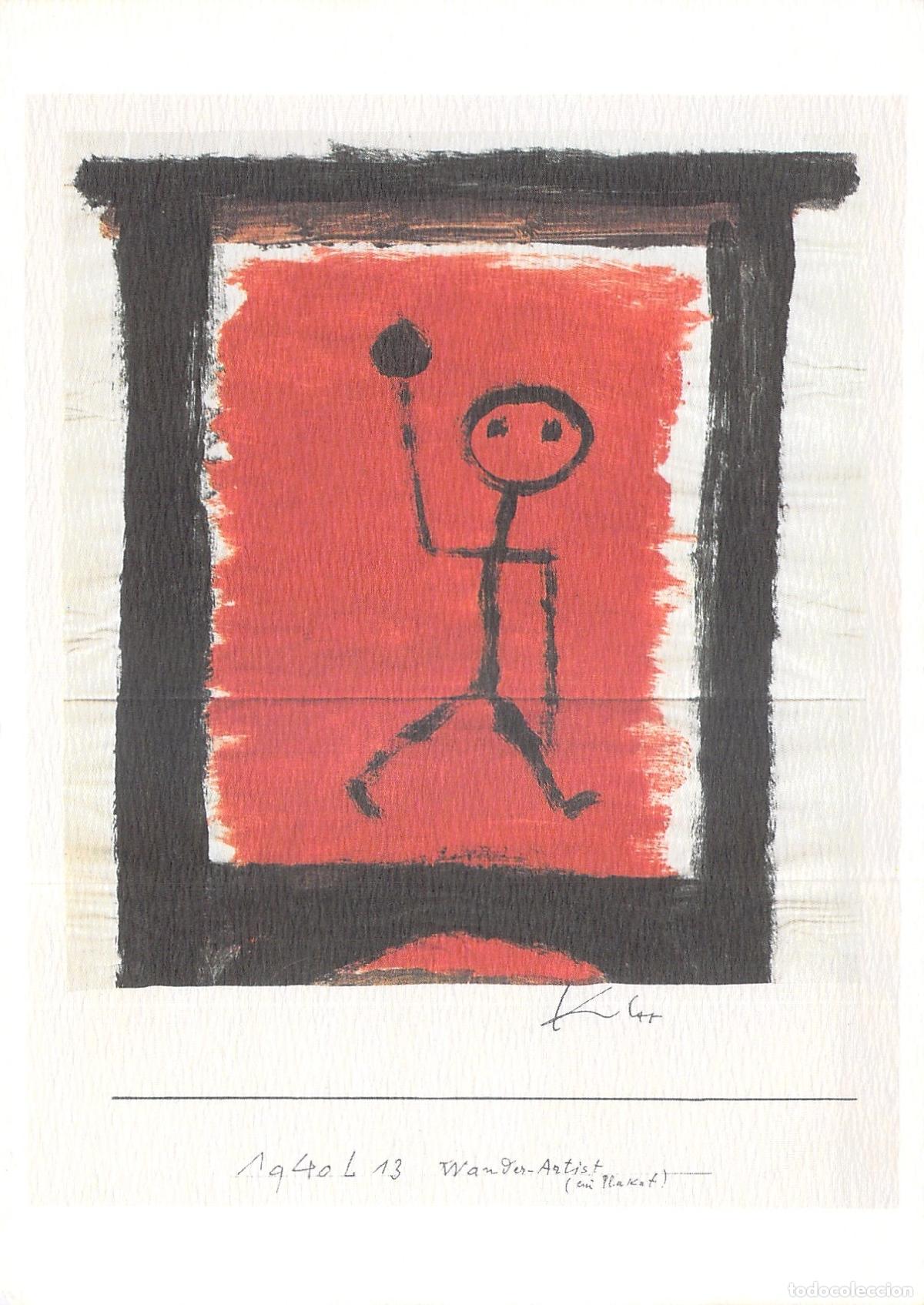 Cartes Postales: Postal Paul Klee, L'artiste ambulant (Wander-Artist), Arte Moderno