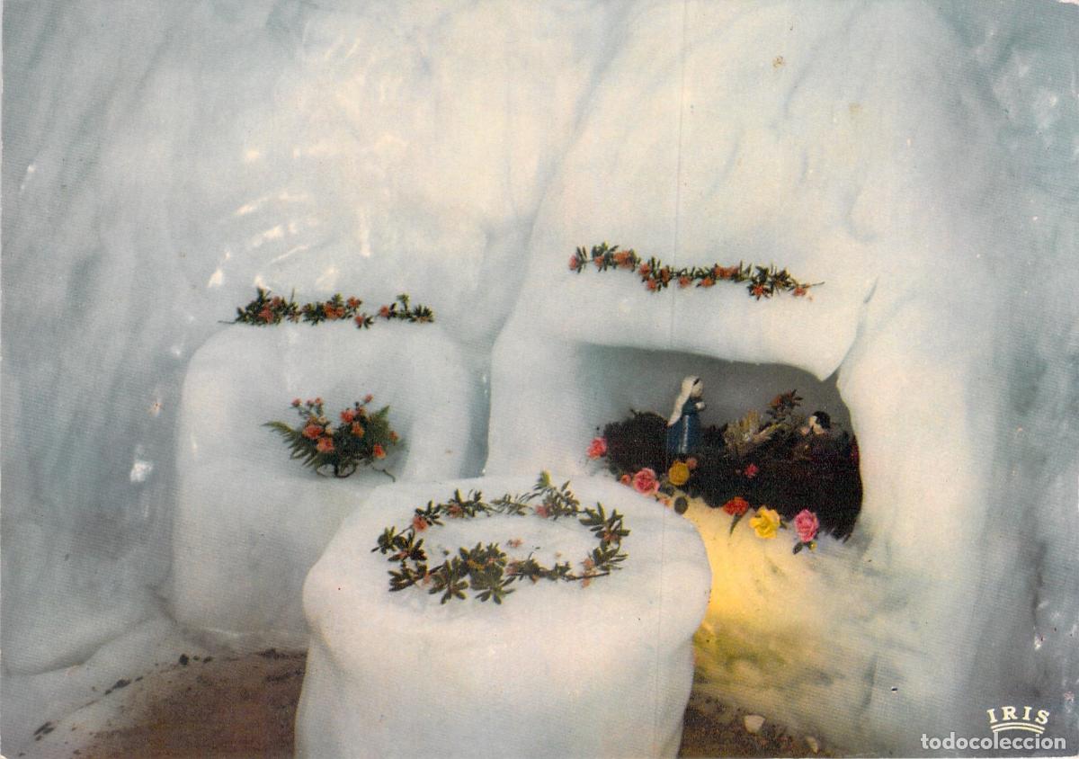 Postales: Postal Gruta de Hielo Mont Blanc, Alpes Franceses, Decoraci&oacute;n Religiosa