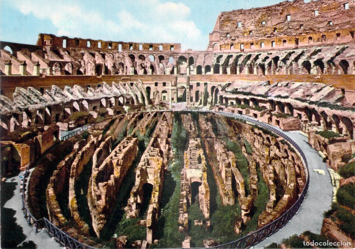 Cartes Postales: Postal ROMA Interior del Coliseo, Anfiteatro Flavio, vista de las excavaciones