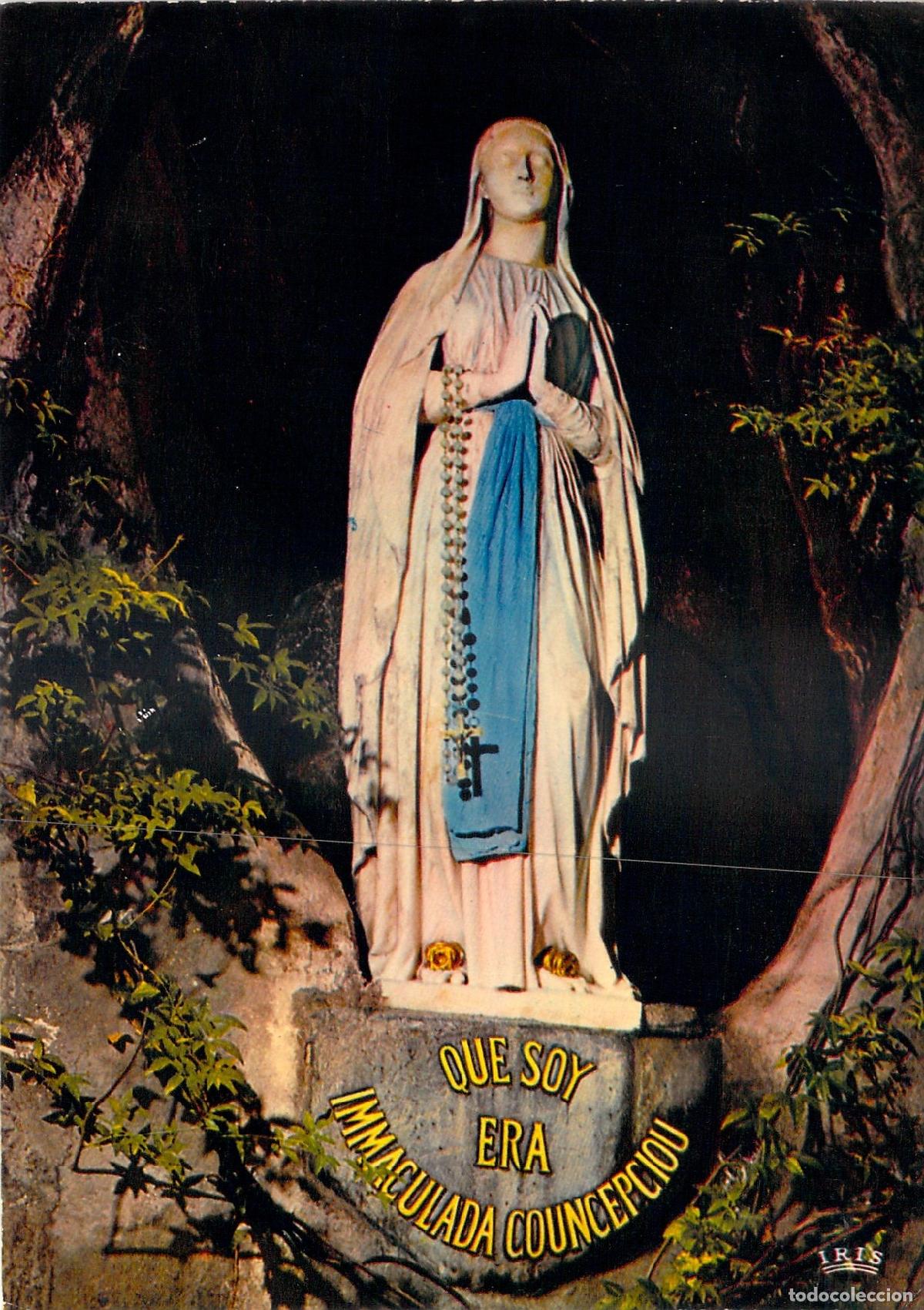 Postales: Postal Estatua Virgen Gruta Milagrosa de Lourdes, Francia, Catolicismo