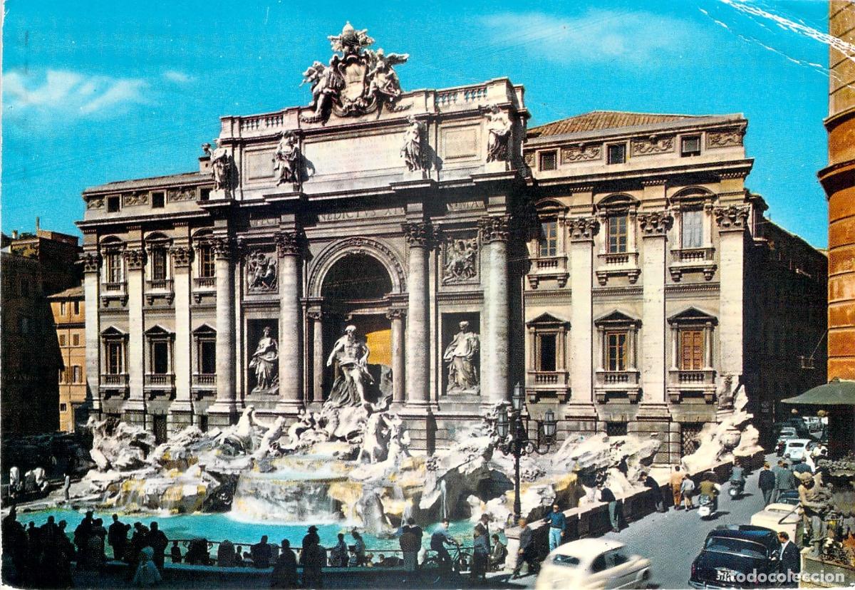 Cartes Postales: Postal de Roma: Majestuosa Fontana di Trevi, Hito Arquitect&oacute;nico Italiano