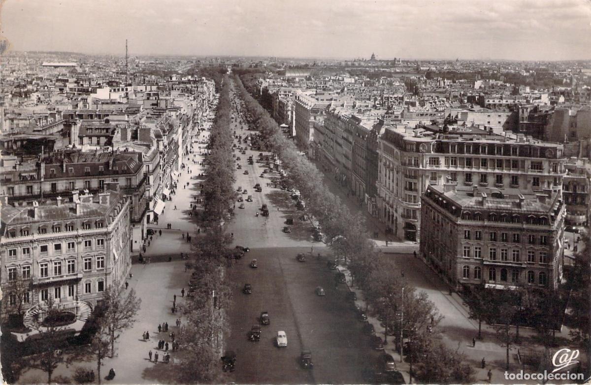 Cartoline: Postal Champs-&Eacute;lys&eacute;es Vista Panor&aacute;mica Desde el Arco del Triunfo Par&iacute;s