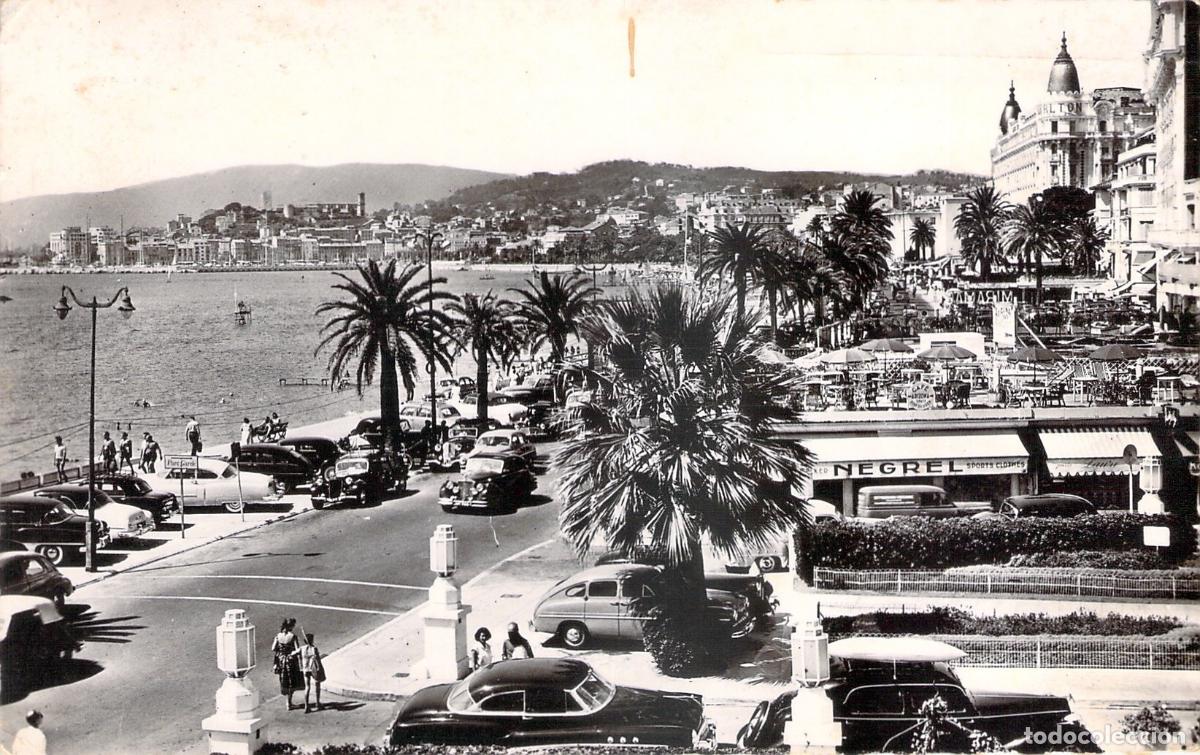 Postales: Postal Cannes La Croisette Costa Azul Bulevar Coches Cl&aacute;sicos Foto Verdadera